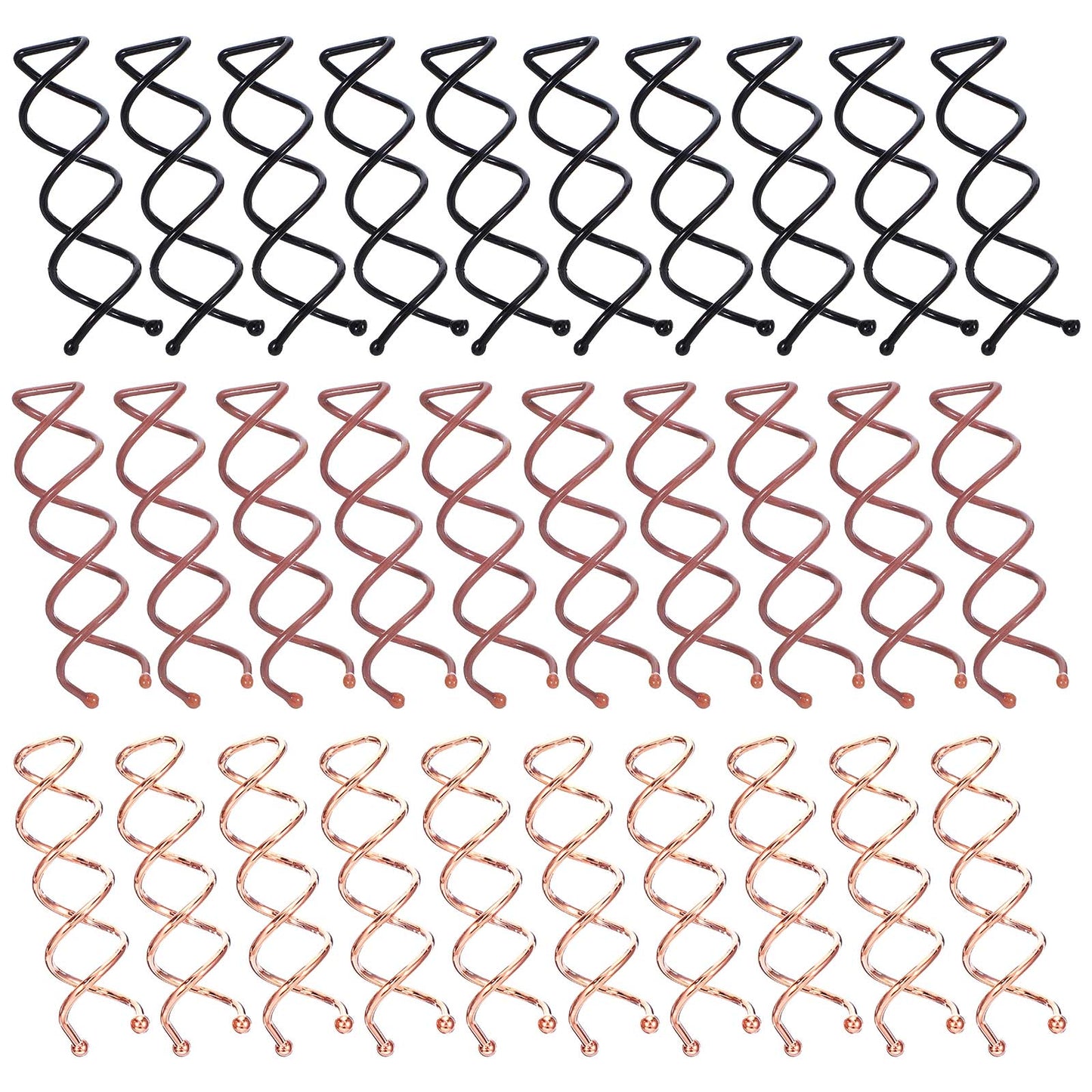 Sibba Spiral Bobby Pins Spin Hair Pins 30 Pcs Bun Twist Spiral Hair Pins Updo Hair Accessories with Non-scratch Rounded Tips Hair Bun Maker Hairpins Plastic Hair Clip for Women
