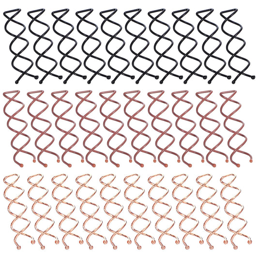 Sibba Spiral Bobby Pins Spin Hair Pins 30 Pcs Bun Twist Spiral Hair Pins Updo Hair Accessories with Non-scratch Rounded Tips Hair Bun Maker Hairpins Plastic Hair Clip for Women