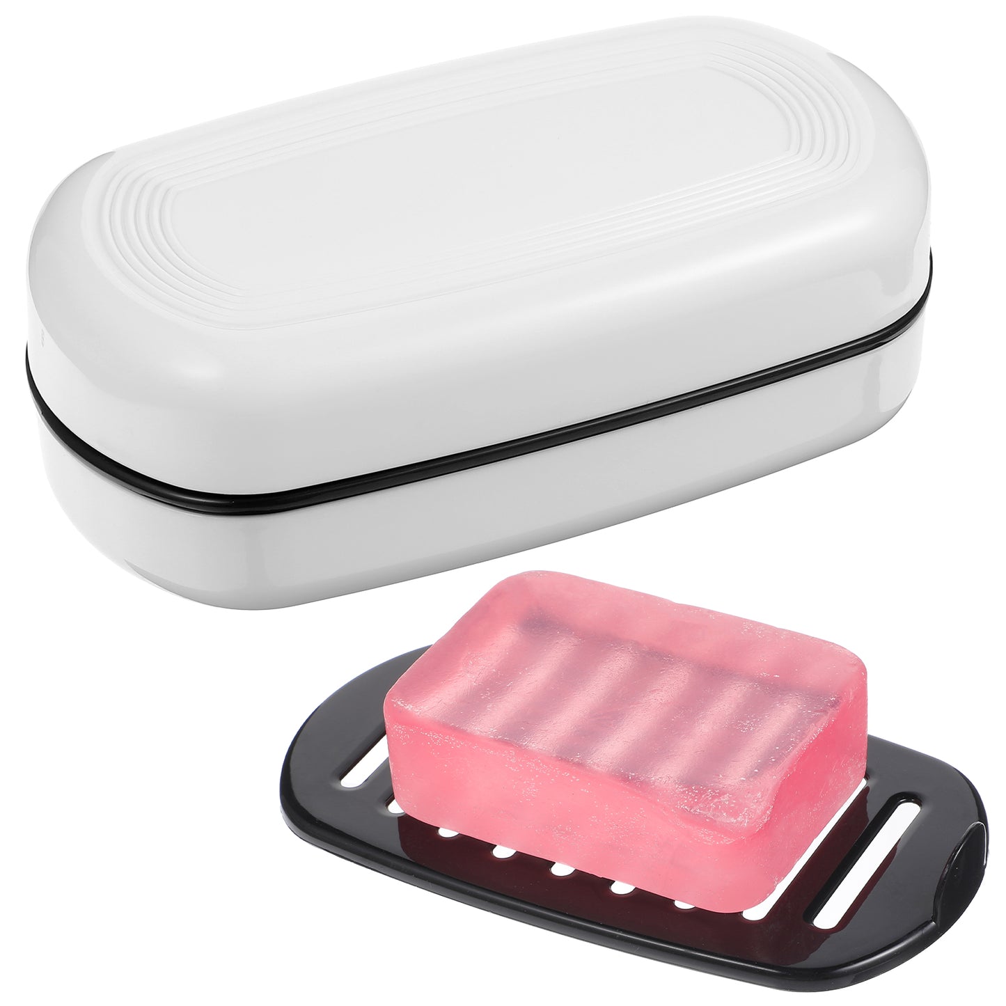 Wanmu Travel Soap Container, Leakproof Soap Case with Lid, Portable Soap Dishes, Soap Holder with Removable Draining Layer for Traveling, Camping, Gym, Bathroom, Travel Essentials