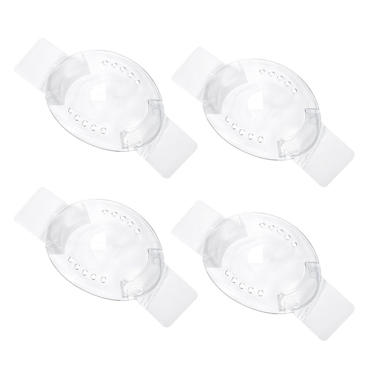 COMNICO 4pcs Eye Shield, Clear Adjustable Medical Eye Patch After Cataract Surgery Plastic Eye Patches Breathable Eye Shields for After Lasik with Small Hole
