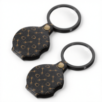 2 Pcs 10X Pocket Magnifier Small Magnifying Glass Loupe Rotating Mini Magnifying Lens Handheld Portable Folding Magnify Glass for Seniors Reading Jewelry Coins Newspaper Books Women Men