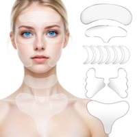 Dimeho 11 Pcs Neck Wrinkle Patches Reusable Silicone Forehead Wrinkle Mask No Adhesive Under Eye Pad for Plump Wrinkles Skin Lines Overnight Beauty Eyecare Cream Applicator while Sleeping