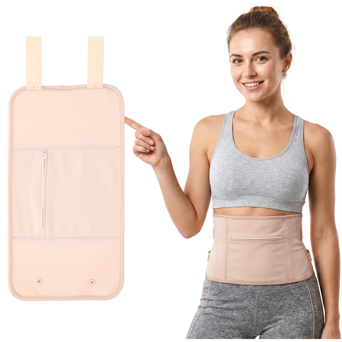 Hpmjz Castor Oil Pack Wrap Kit Adjustable Pack Wrap Castor Oil Compression Cotton Wraps Reusable Stomach Wraps Comfort Soft Hot/Cold Compress Pads Washable for Women Girl Adult