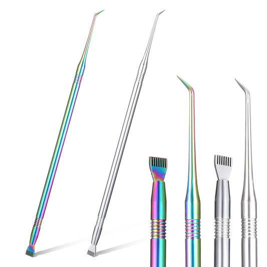Dimeho 2 Pcs Lash Lift Tool Stainless Steel Eyelash Tint Kit Professional Metal Eyelash Separator Rods Lashes Separating Comb Tool for Beauty Perming Tinting Lifting Extension Supplies