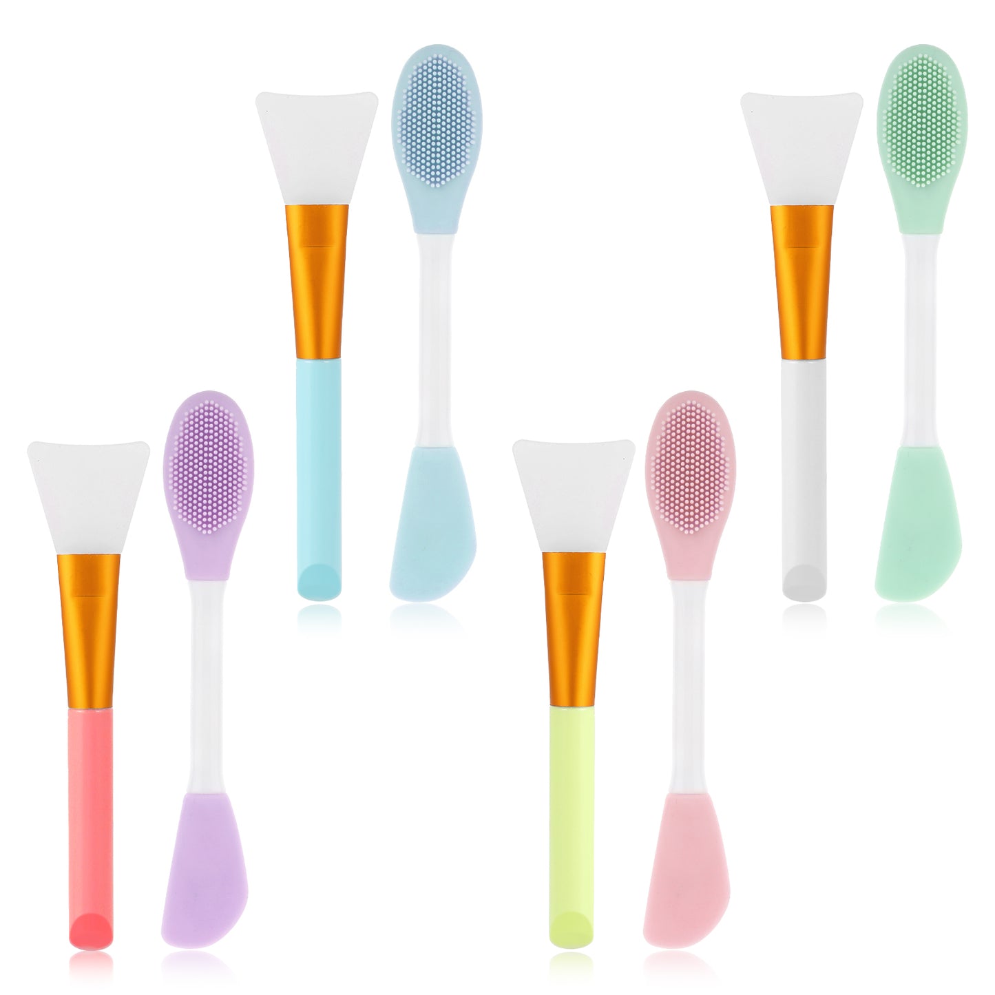 8pcs Face Mask Beauty Tool Silicone Face Mask Brush Facial Mud Mask Brush Reusable Facial Brush Applicator for Applying Flexible Spatula Mask Applicator Tool for Face Eye Body Lotion Skincare Removal