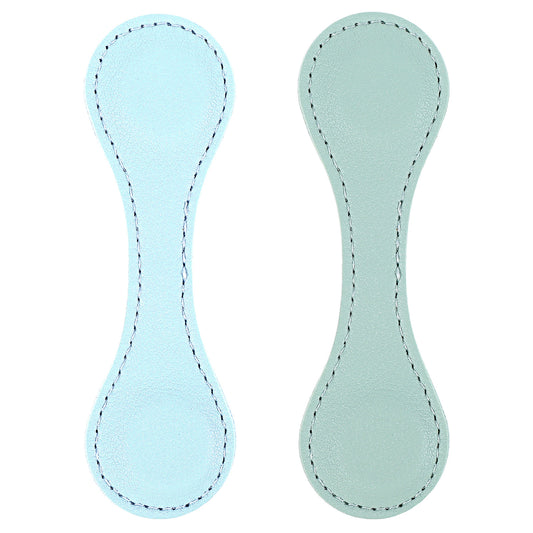 Dimeho 2 Pcs Leather Magnet Bookmark Retro Book Page Holder Vintage Page Marker Clip Handmade Cute Reading Accessories for Women Bookworm Book Lovers Reader Gift (Light Blue + Light Green)
