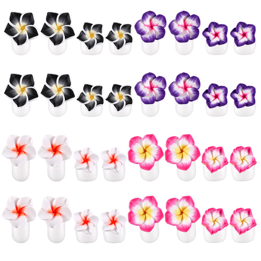 Sibba 32 Pack Flower Toe Separators, Silicone Toe Spacers Reusable Toes Stretcher, Pedicure Nail Art Tools for Nail Salon Toes Dividers, 4 Color