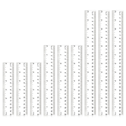 9 Pack Clear Plastic Ruler, 6 Inch 8 Inch 12 Inch Flexible Transparent Ruler Plastic Straight Ruler Shatterproof Rulers Transparent Rulers Ruler Set for School Office Student, Drafting Measuring Tools