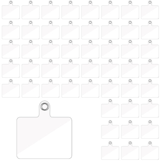 50PCS Phone Tether Tab Transparent Phone Lanyard Tab Cellphone Strap Connector Lanyard Patch Universal Cellphone Tether Patches Non Adhesive Clear Replacement Patches for Most Smartphones Phones Cases