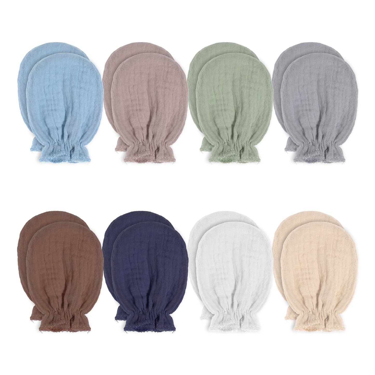 Hpmjz 8 Pairs Newborn Baby Muslin Mittens No Scratch Elastic Wrist Gloves Newborn Infant Toddler Mittens Soft Breathable Cotton Gloves Must Haves Essentials for 0-6 Months Baby Boys Girls