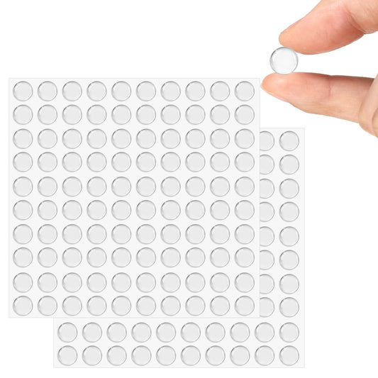 Wanmu 200 Cabinet Door Bumper, 2/5" Clear Self Adhesive Rubber Feet for Cutting Board, Glass Table Top Anti Slip Silicone Pads, Door Protector for Kitchen cabinets, Door Slam Stopper