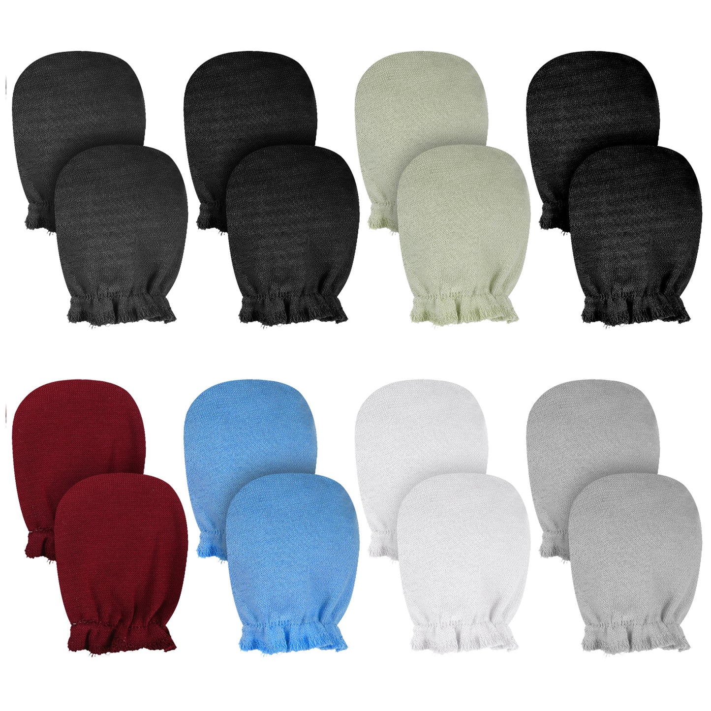 ElevateTech 8 Pairs Newborn Baby Muslin Mittens No Scratch Mittens Wrist Gloves Elastic Soft Breathable Gloves for Newborn Infant Toddler 0-6 months