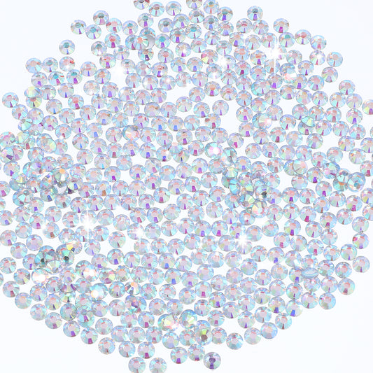 3000 Pcs Flat Back Crystal Rhinestones Round Gems Crystals Clear Bling Diamonds Charms Transparent Resin Rhinestones for Crafting DIY Nail Art Makeup Decoration Face Eyes Tumblers Bottles(Colorful)