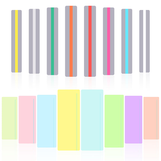 Sibba Guided Reading Highlight Strips 8 PCS Colored Overlays Bookmark Reading Tracking Rulers with Line Reading Tools Highlighter Read Pointers for Visual Stress Office (16)