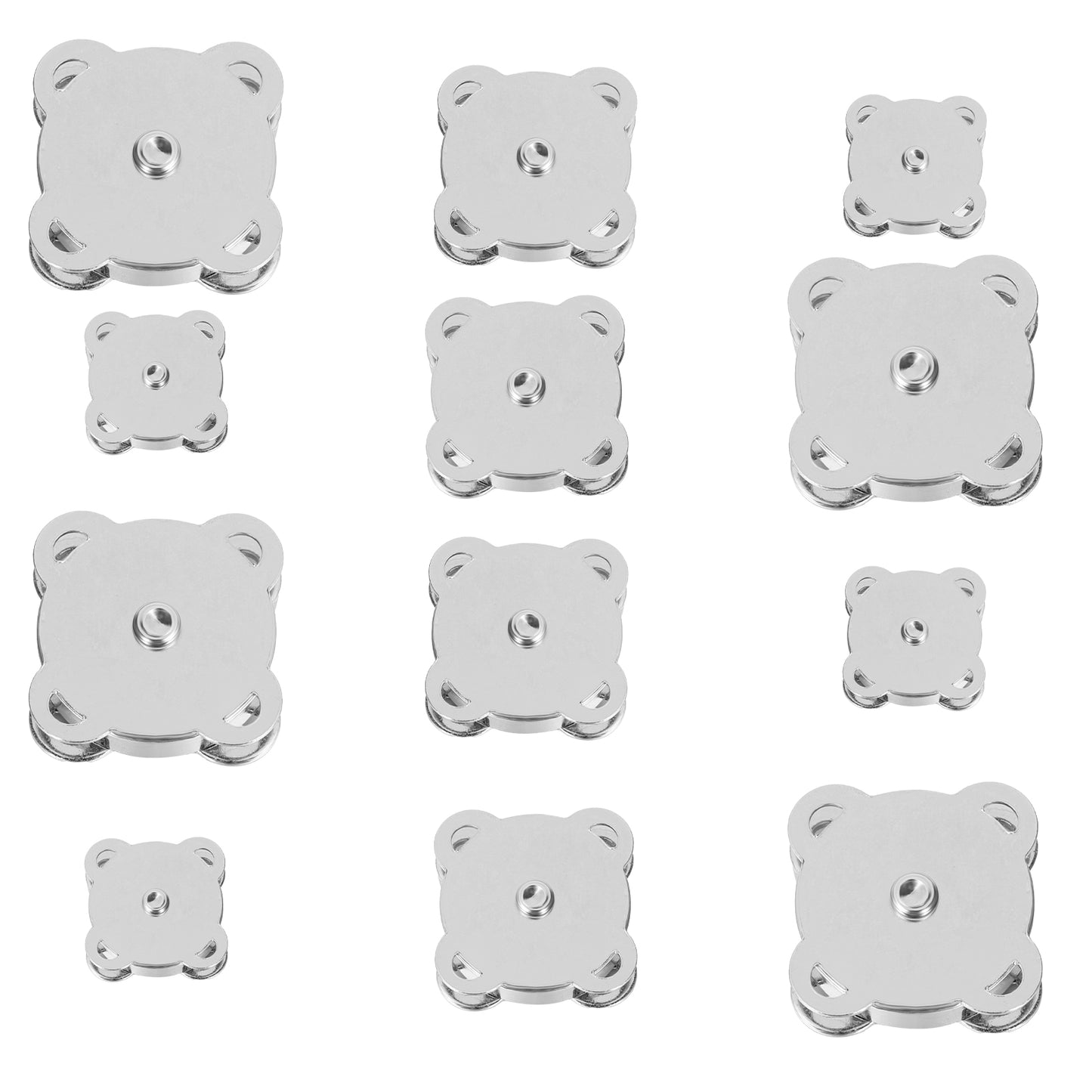 Wanmu 12 Pairs Magnetic Snaps Buttons, 3 Size Plum Snap Closures for Purses Bags Clothes Handbags Scrapbooking, Purse Closure Clasps, Fastener Clasps Button for Sewing Supplies