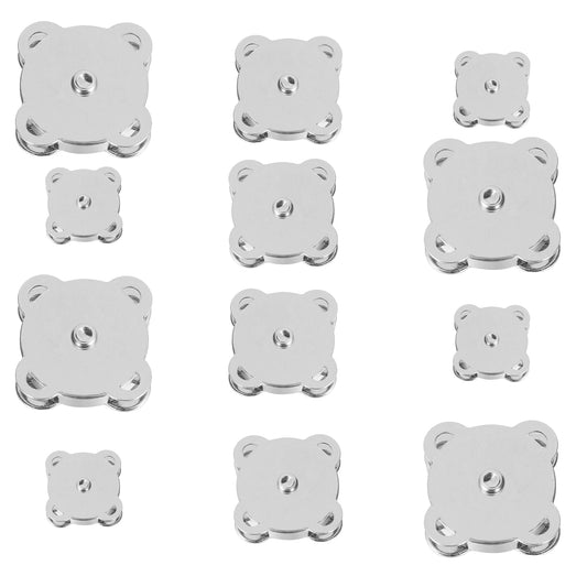 Wanmu 12 Pairs Magnetic Snaps Buttons, 3 Size Plum Snap Closures for Purses Bags Clothes Handbags Scrapbooking, Purse Closure Clasps, Fastener Clasps Button for Sewing Supplies