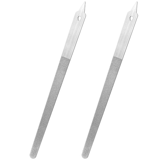 Sibba 2 Pcs Diamond Deb Nail File, 6 inch Stainless Steel Metal Nail File with Sharp Pointed Tip, Metal Nails Files Buffers Double Sided Manicure Pedicure Toenails Tools for Salon Home