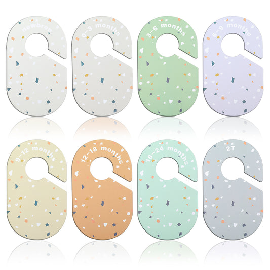 Sibba Hanger Closet Dividers 8 Pcs Baby Nursery Closet Organizer Clothes by Size/Age Hanger Double Sided Bracket Drawers Must Haves Boho Nursery Decor Room Decorations Storage Rack