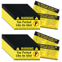 Qianyu You Parked Like an Idiot Business Cards 100 Pieces Bad Parking Cards 3.5"x2" Funny Bad Parking Stickers with Multi Violation Reasons Car Accessories Business Cards for Adults