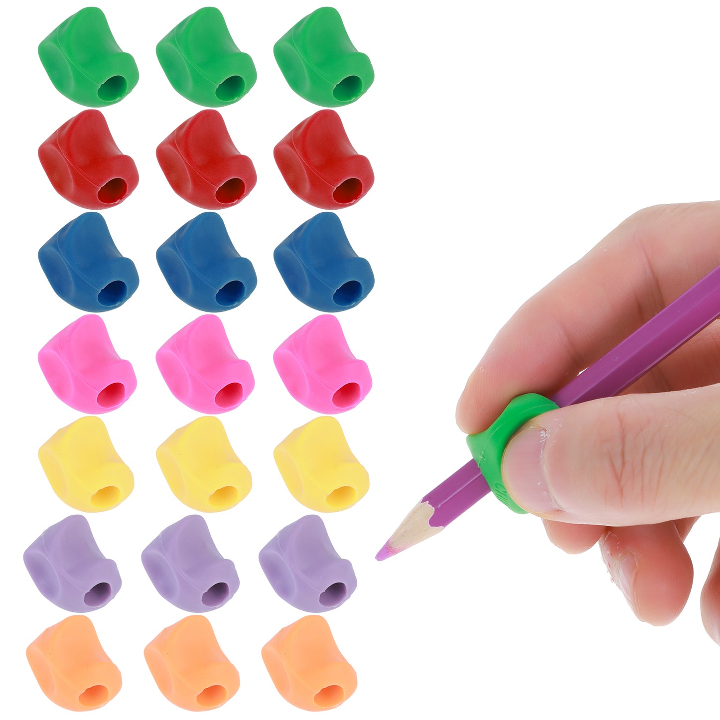Dimeho 21 PCS Pen Grips for Handwriting Pen Grippers Writing Tool Pen Holder Finger Training Pen Writing Aid Tool for Preschooler Toddler Kindergarten Classroom Needs