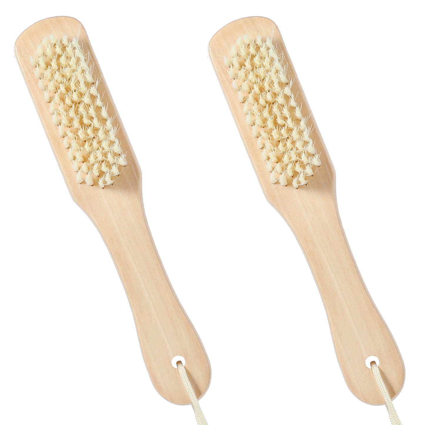 COMNICO Laundry Stain Brush, 2 Pcs Natural Bristle Laundry Brush Ergonomic Handle Small Brush Delicate Fabrics Stain Removal Cleaning Brush for Scrubbing Clothes Shoes