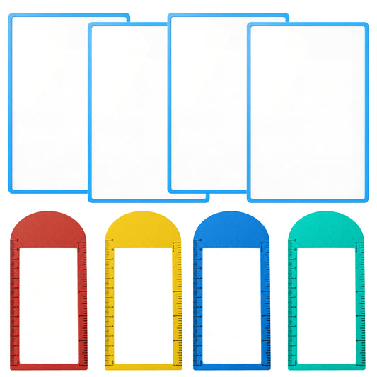 8 Pcs Magnifying Sheet 3X Lightweight Page Magnifier Reading Fresnel Lens Bookmark Magnifier PVC Flat Magnifying Ruler for Elderly People Books Maps Low Vision Small Prints Patterns