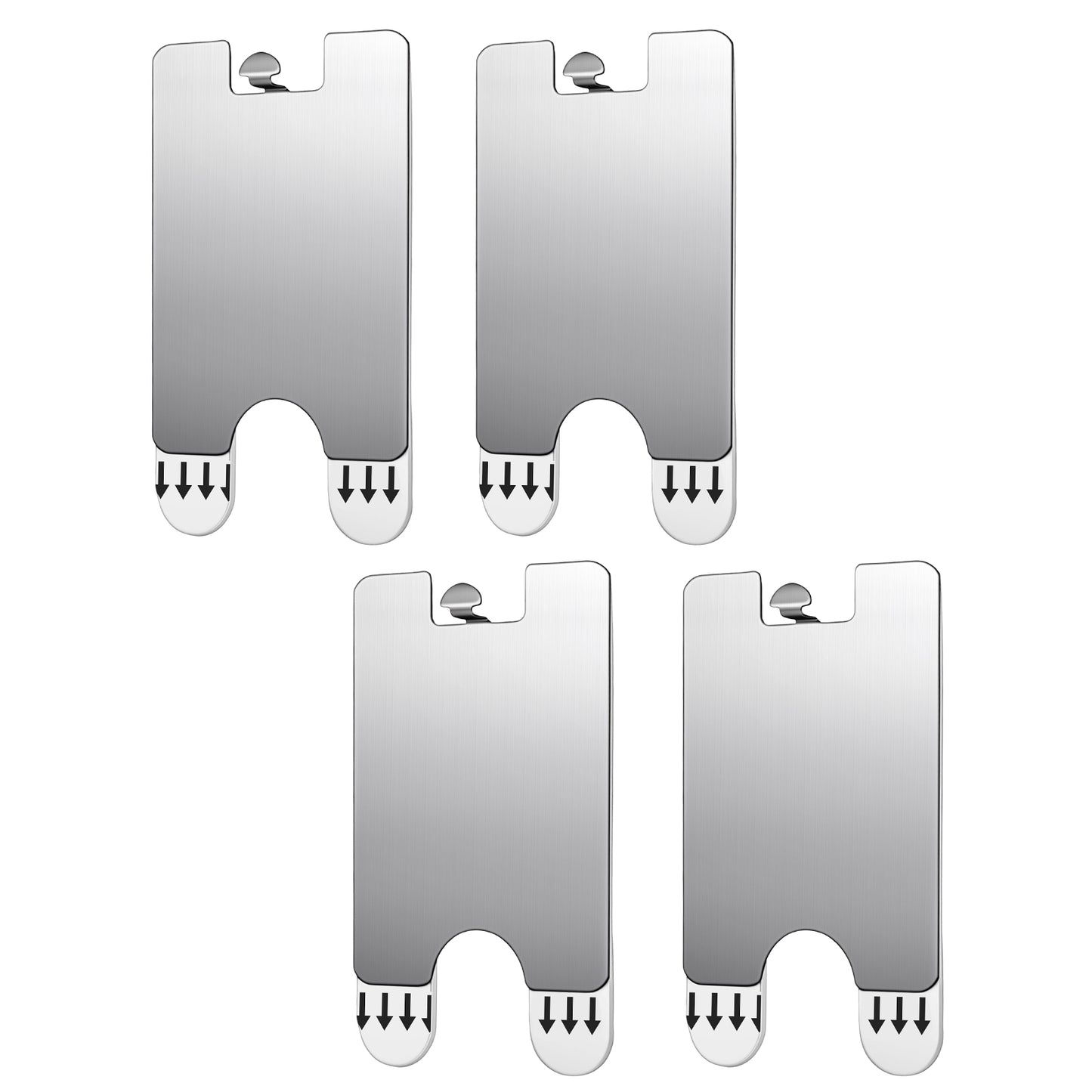 Sibba 4PCS Adhesive Picture Hooks, Stainless Steel Picture Hangers no Nails, Wall Stickers with 8 Hanging Strips Sticky Hooks for Hanging Pictures Photos Frames Mirrors Wall Art Decorations (Silver)