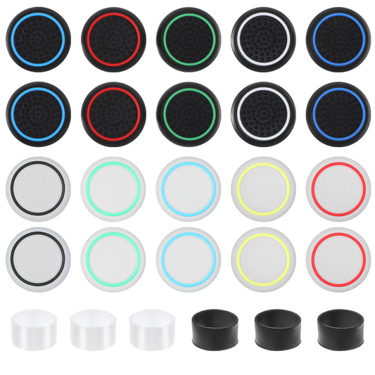 Wanmu PS5/4 Controller Thumbstick Grips, Joystick Caps, Precision Rings&Thumb Grips Set for Switch Pro Controller, Controller Accessories