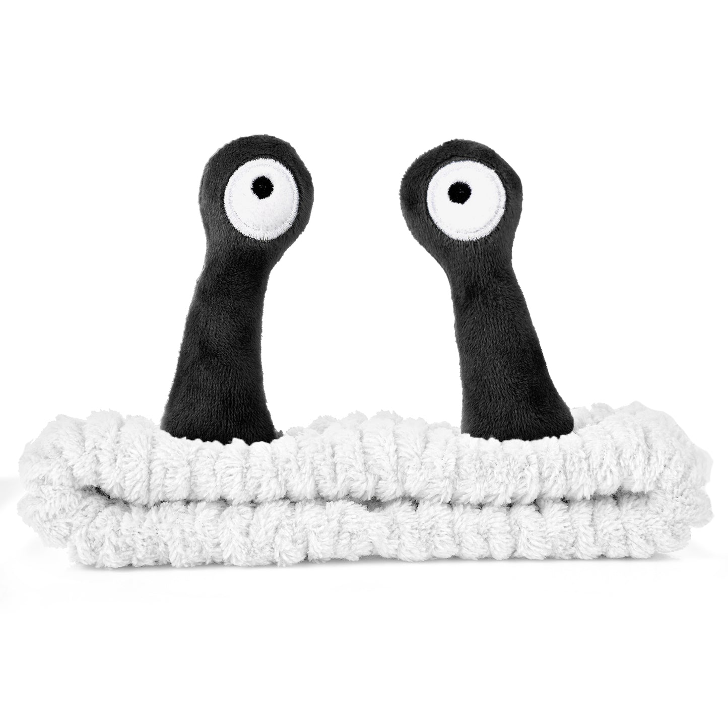 Sibba Face Wash Headband Snail Headbands Spa Hair Bands Makeup Headbands Cute Cartoon Coral Fleece Elastic Headband Creative Hair Accessories for Washing Face Shower Sports Beauty Skincare (White)