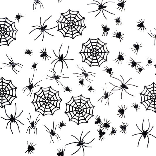 120 Pcs Realistic Plastic Spider Mini Fake Spider Halloween Insect Prank Props Funny Halloween Party Decorations Joke Prank Spiders for Halloween Embellishments Home Party Supplies
