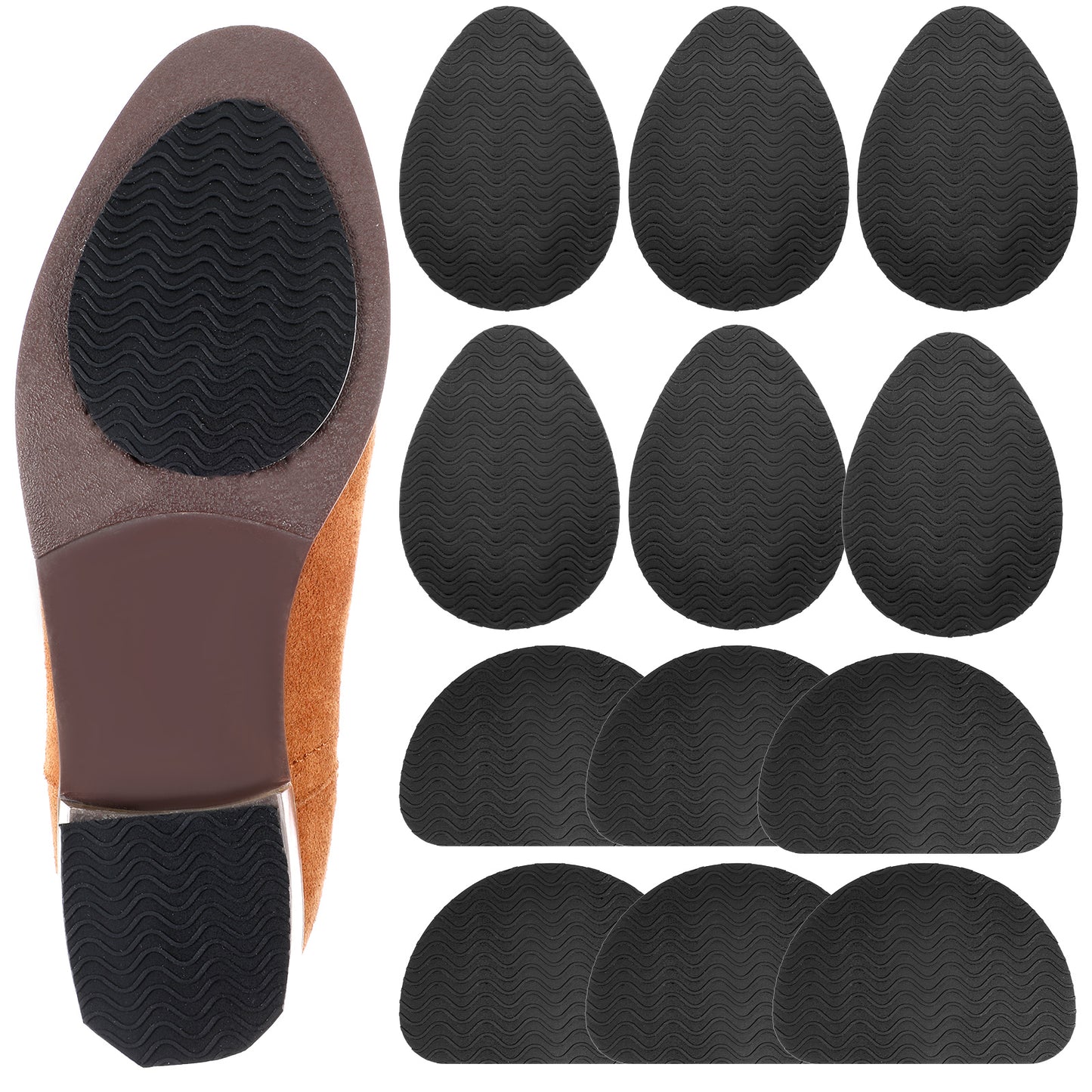 6 Pairs Non-Slip Shoe Pads for Bottom of Shoes Silicone Adhesive Shoe Sole Protectors High Heels Anti-Slip Shoe Grips Shoe Slip Pads Non-Skid Stickers for Man Woman