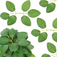 50pcs Artificial Green Leaves Rose Flower Leaves Artificial Bulk Hanging Faux Fake Greenery Leave for DIY Wedding Floral Birthday Party Bridal Shower Bouquets Table Centerpieces Home Aesthetic Deco