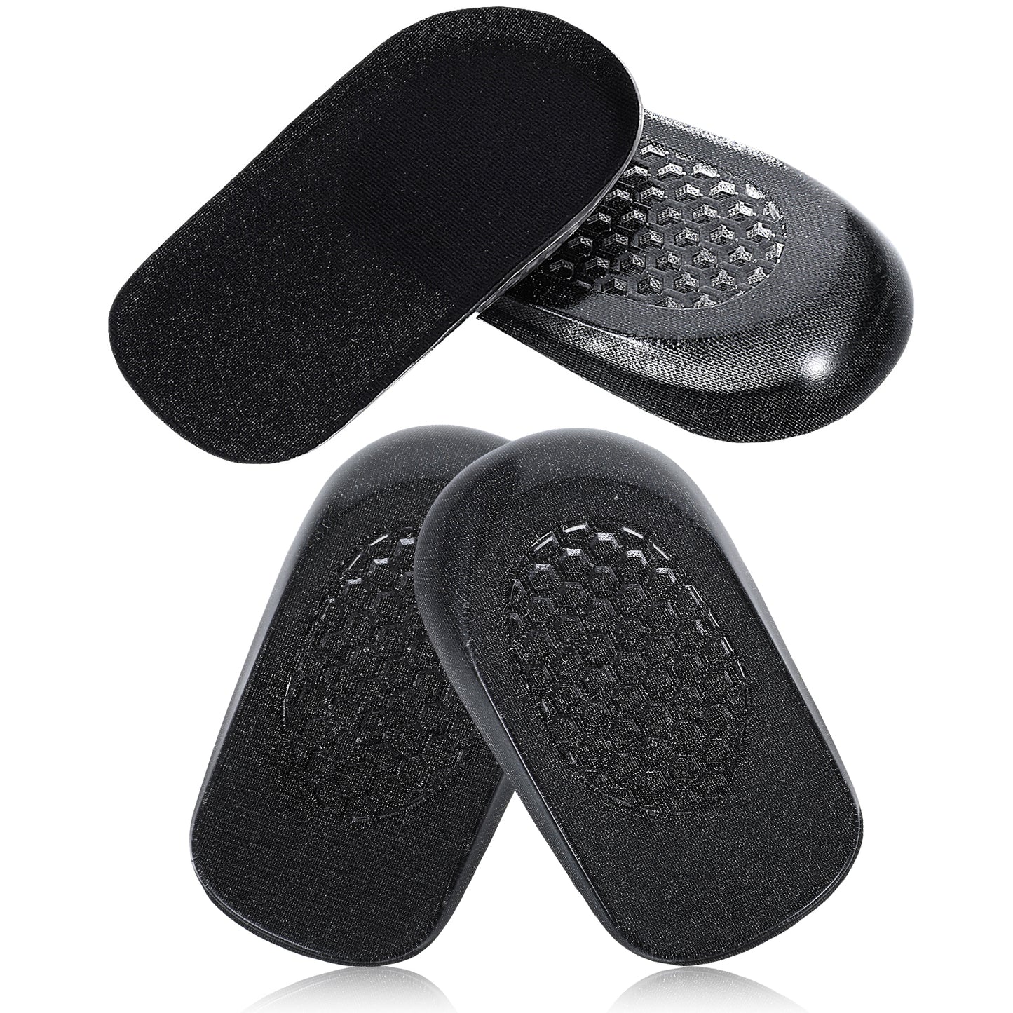 COMNICO Heel Lifts, 1 Pair Gel Height Increasing Insoles Soft Shoe Lifts Comfort Shoe Inserts Height Boosters 0.6 Inch Half Foot Insoles for Women Girls Uneven Legs Relieve Heel Pain(Black)