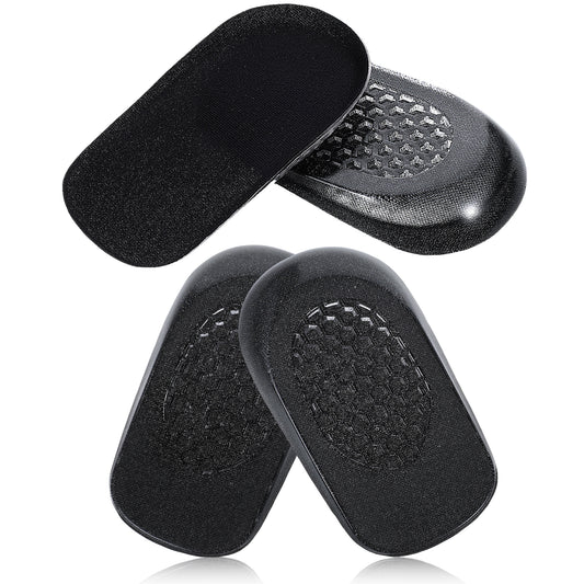COMNICO Heel Lifts, 1 Pair Gel Height Increasing Insoles Soft Shoe Lifts Comfort Shoe Inserts Height Boosters 0.6 Inch Half Foot Insoles for Women Girls Uneven Legs Relieve Heel Pain(Black)