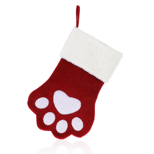 COMNICO Personalized Christmas Stocking for Dogs Cats, Pet Paw Style Family Custom Embroidered Hanging Stocking Xmas Stocking Xmas Decorations for Dogs
