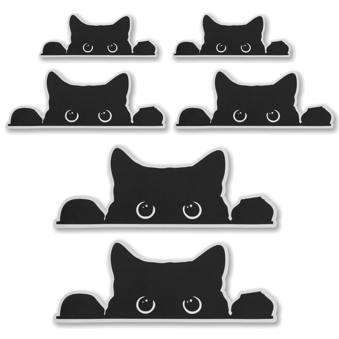 Sibba 6Pcs Peeking Cat Stickers Funny Sneaky Cats Car Decal Stickers Adhesive Decor Vinyl Waterproof Bumper Stick Cute Exterior Accessories Black Sticky Covering for Box Laptop Wall