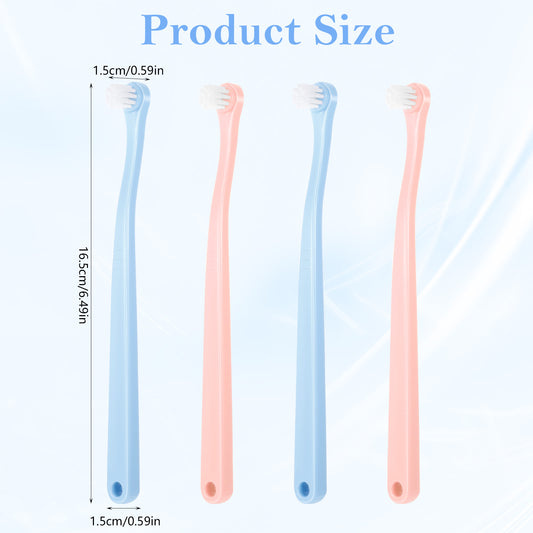 Sibba 4 Pack Dog Toothbrush Cat Tooth Brush Pet Toothbrush Puppy Dental Care Brush Reusable Dog Toothbrush Deep Clean Kit Mini Head Soft Easy Grip Handle Brush for Small Dog Puppy Kitten Cat