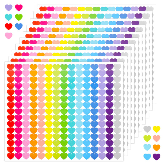 20 Sheets 4500 Pcs Small Heart Stickers Colorful Heart Shape Self Adhesive Stickers Tiny Mini Sticker for Kid Label Party Favor Gift Envelope Decorate Scrapbook DIY Art Craft School Classroom Reward
