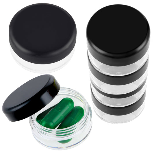 Dimeho 6 Pcs Small Pill Box 6 Pcs Travel Pill Organizer Daily Pills Cases Holder Portable Mini Pills Container BPA Free Pocket Medicines Storage Container for Purse Pocket Briefcase (3 x 1.5 cm)