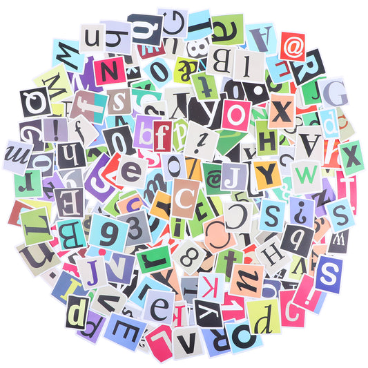 Wanmu 200Pcs Alphabet Stickers Waterproof Vinyl Decals, Colorful Alphabet Stickers A-Z and Number Stickers 0-9, Letter Number Stickers for Scrapbooks Notebook Classroom Decor Door Mailbox
