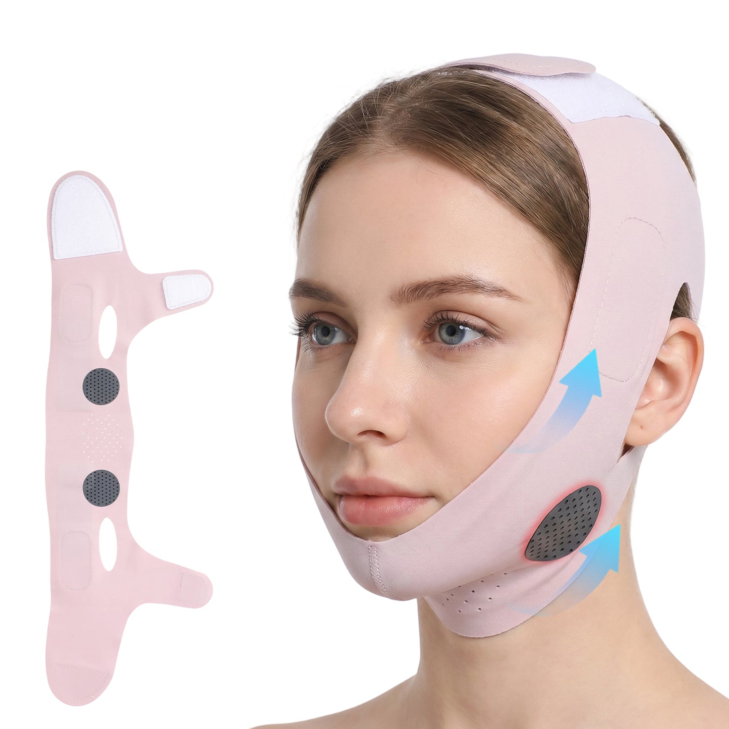 Gsbnjuy Face Framer V Line Lifting Mask, Reusable Chin Strap for Sleeping Breathable Double Chin Reducer Face Slimming Strap with Support for Women Prevent Sagging (Purple)