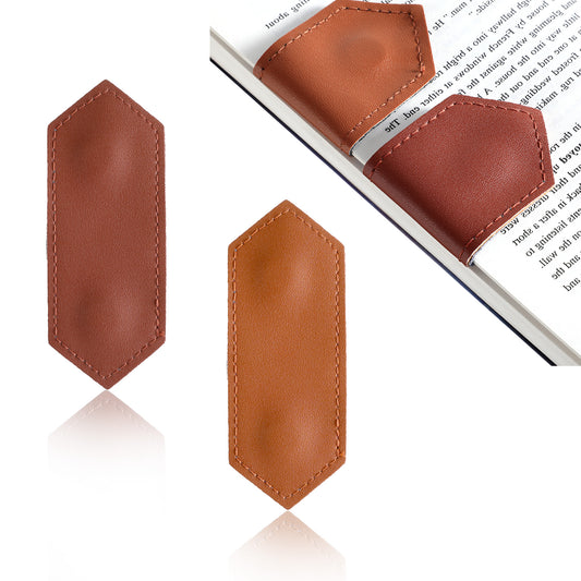 2 Pcs Magnet Leather Bookmark Double-Sided Magnet Book Mark Clip Personalized Handmade Bookmarks Cute Timeless Bookmark Meaningful Gift for Book Lovers Readers Women Teachers Men Women