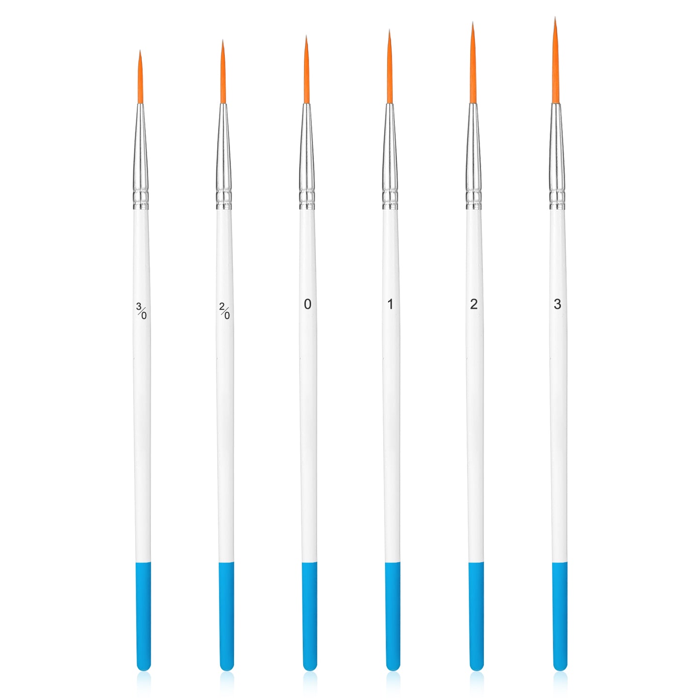 Wanmu 6 Pcs Script Liner Paintbrush, Extra Long Fine Point Tip Liner Brush, Highly Flexible Detail Paint Brushes, Miniature Pinstriping Set for Acrylic, Watercolor, Oil Gouache, Nail, Drawing