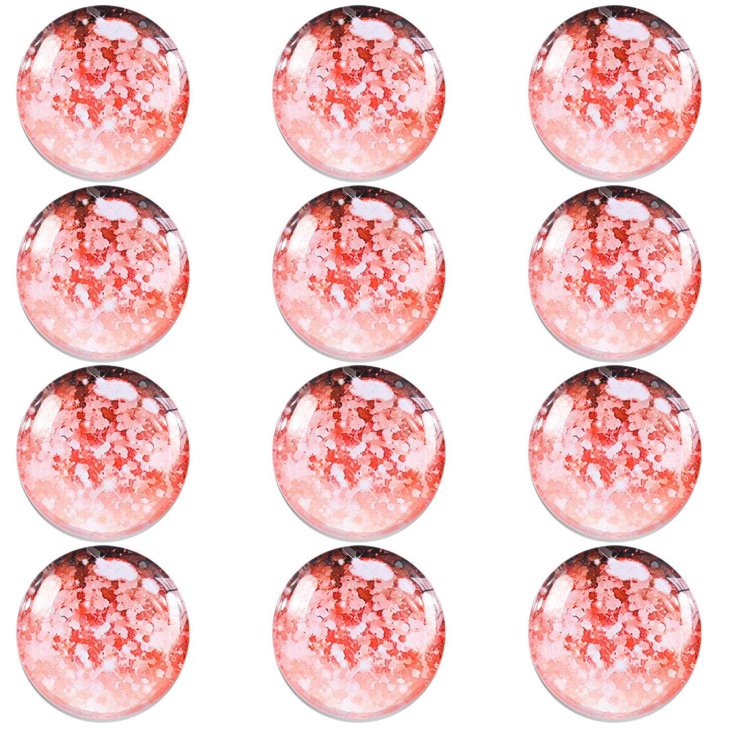 COMNICO Fridge Magnets, 12Pcs Refrigerator Magnets Round Calendar Magnetic Sticker Whiteboards Magnets Pink Refrigerator Accessories Cute Favour Decorations for Office Kitchen Locker