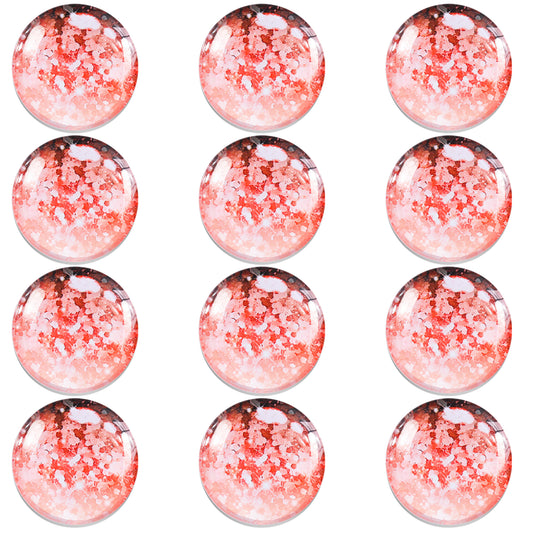 COMNICO Fridge Magnets, 12Pcs Refrigerator Magnets Round Calendar Magnetic Sticker Whiteboards Magnets Pink Refrigerator Accessories Cute Favour Decorations for Office Kitchen Locker