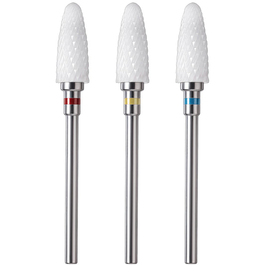Sibba 3 Pcs Nail Drill Bits Acrylic Nails Bits Carbide Remove Tool Cone Tungsten Quickly Drill Bit Set Professional Cone Nail File Cuticle Cleaner 3/32" Ceramic File Bit for Manicure Pedicure Home