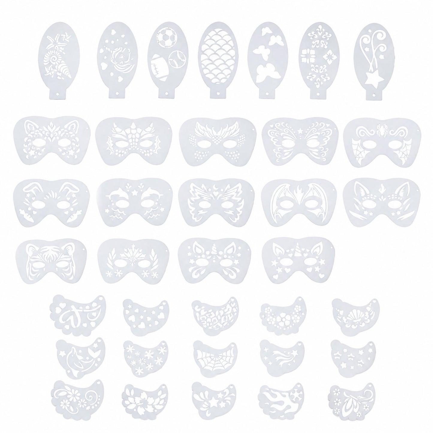 Hpmjz 36 PCS Face Paint Stencils Reusable Facial Painting Templates