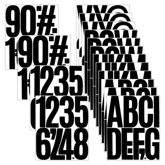 16 PCS Letter and Numbers Stickers 5 Inch Self Adhesive Decals Big Alphabet Wall Decor Mailbox Numbers Sign for Bulletin Board Classroom Door Window Home Car Businesses Address Numbers