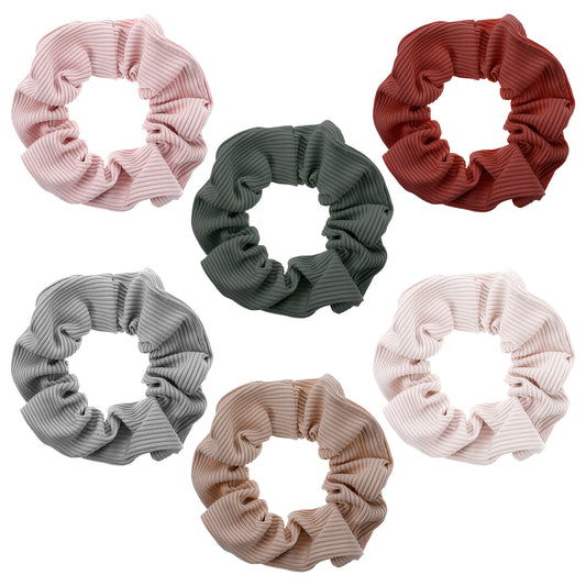 Wanmu 6 Pcs Scrunchies for Women, No Crease Hair Ties for Girls, Cute Big Cotton Scrunchies for All Hair Types No Damage (6 Color)