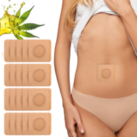 COMNICO 20PCS Castor Oil Pack Wrap, No Washing Self-Adhesive Cotton Castor Oil Patches 2.75"x2.75" Circle Disposable Anti Oil Leak Design for Women Men Kids (Oil Not Included)